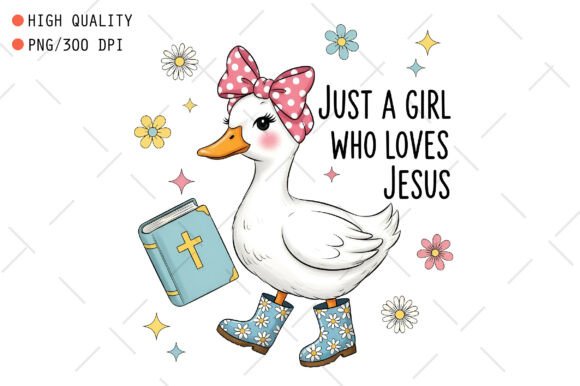 Christian Girl Loves Jesus PNG Graphics & T-Shirt Designs