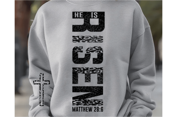 Christian He is Risen Design: Graphics & T-Shirt Designs