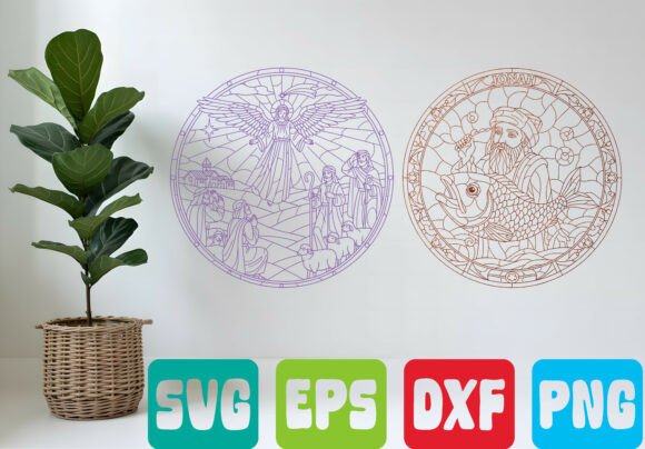 Christian Stained Glass SVG: Graphics for T-Shirt Designs