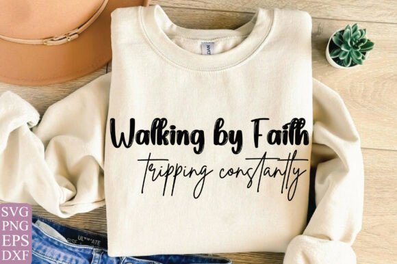 Funny Christian Shirt SVG Walking by Fai Graphics
