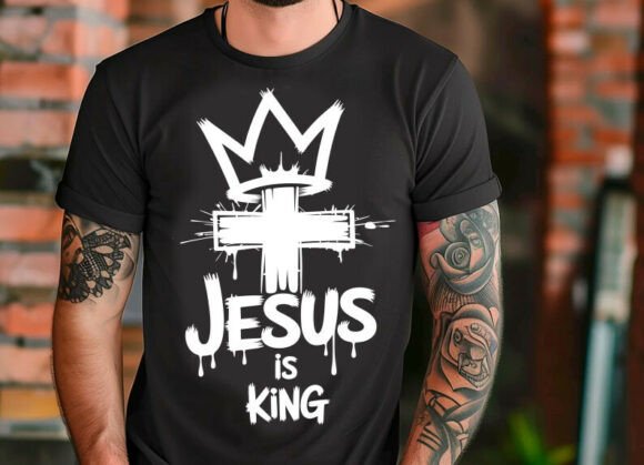 Jesus is King Modern Christian T-Shirt Designs & Graphics
