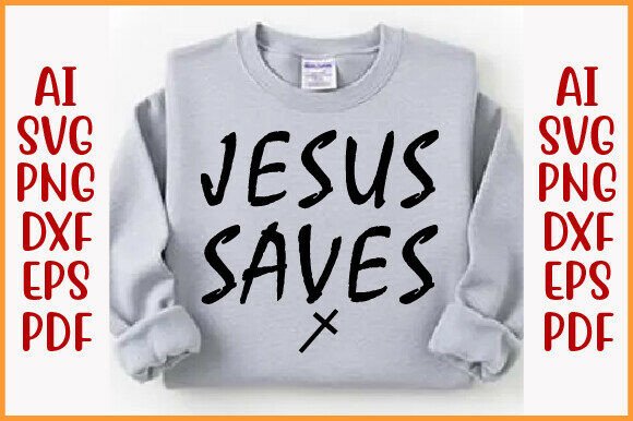 Jesus Saves PNG: Retro Christian T-Shirt Graphics