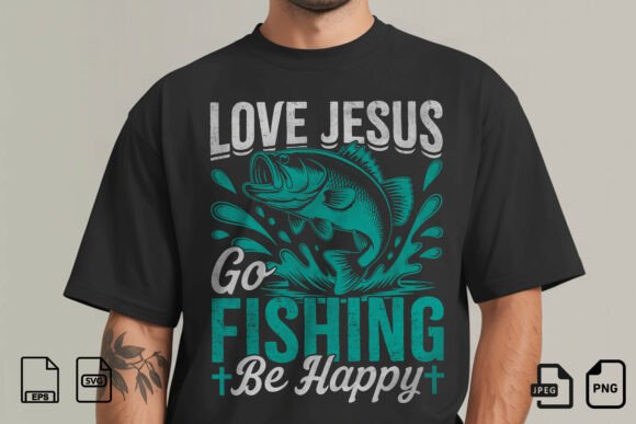 Love Jesus Go Fishing T-Shirt Graphics Design Review