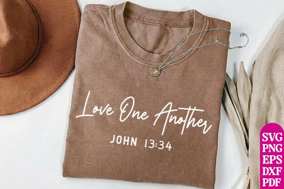 Love One Another Trendy Christian PNG for T-Shirt Designs & Graphics