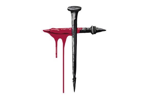 Nail Cross Blood Christian Design: Faith Graphics & T-Shirt Art